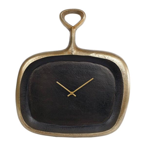 Gifts Amsterdam Wall Clock Jaipur Aluminium Gold and Black 43x52x4 cm