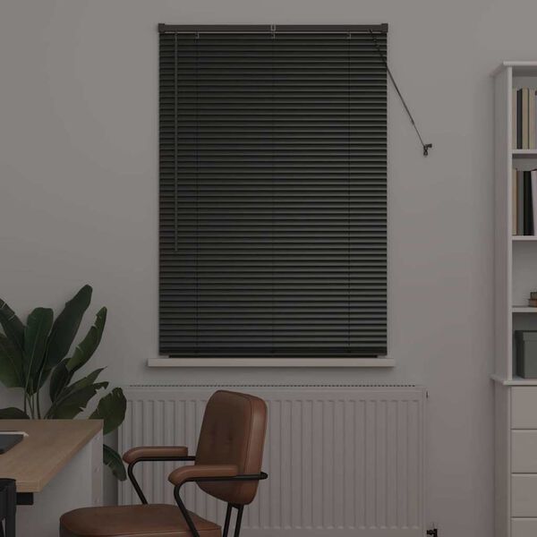 vidaXL Venetian Blinds Height Adjustable Black 175 x 85 cm Aluminium