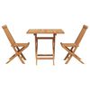 vidaXL Garden Dining Set 3 pcs Brown Solid teak wood