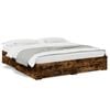 vidaXL Bed Frame with Drawers without Mattress Smoked Oak 180x200 cm Super King