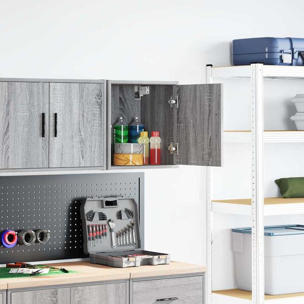vidaXL Garage Wall Cabinet Grey Sonoma Engineered Wood