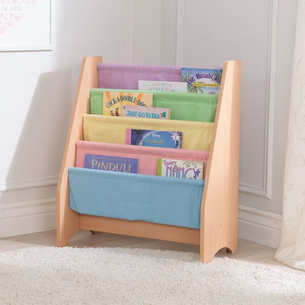 KidKraft Children's Sling Bookshelf Pastel and Nature 60.96 x 29.85 x 71.12 cm