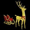 vidaXL Reindeer Pull Sleigh Warm white 151 x 28 x 128.5 cm Fabric