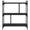 vidaXL Bookcase 3-Tier Black 76x32x88 cm Engineered Wood