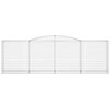 vidaXL Arched Gabion Baskets 7 pcs 400x50x120/140 cm Galvanised Iron