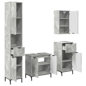 vidaXL Bathroom Furniture Set Concrete Grey Engineered wood, Metal