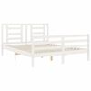 vidaXL Bed Frame without Mattress White King Size Solid Wood