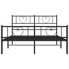 vidaXL Metal Bed Frame without Mattress with Footboard Black 150x200cm