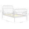 vidaXL Extendable Bed Frame without Mattress White Metal 80x130/200 cm