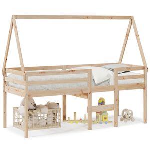 vidaXL High Sleeper Bed without Mattress 80x200 cm Solid Wood Pine