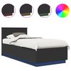 vidaXL Bed Frame with Headboard Black 100 x 200 cm Engineered Wood