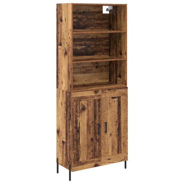 vidaXL Highboard Old Wood 69.5 x 32.5 x 180 cm Engineered Wood