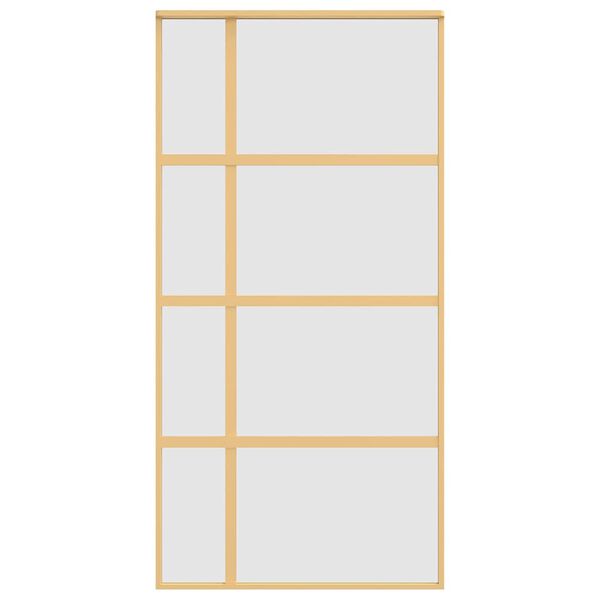 vidaXL Sliding Door Gold 102.5x205 cm Frosted ESG Glass and Aluminium