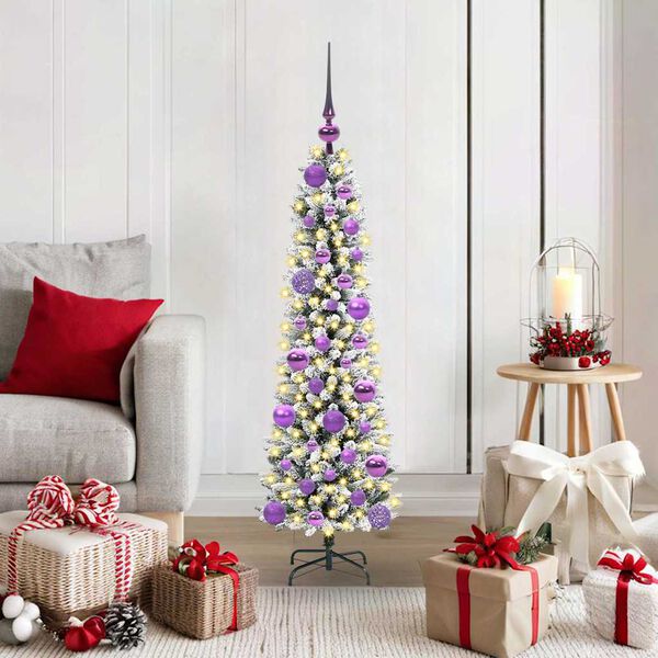 vidaXL Artificial Christmas Tree with 150 LEDs with Stand White 120 cm
