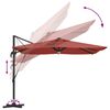 vidaXL Roma Parasol Red 286 x 285 x 270 cm Aluminium and Polyester