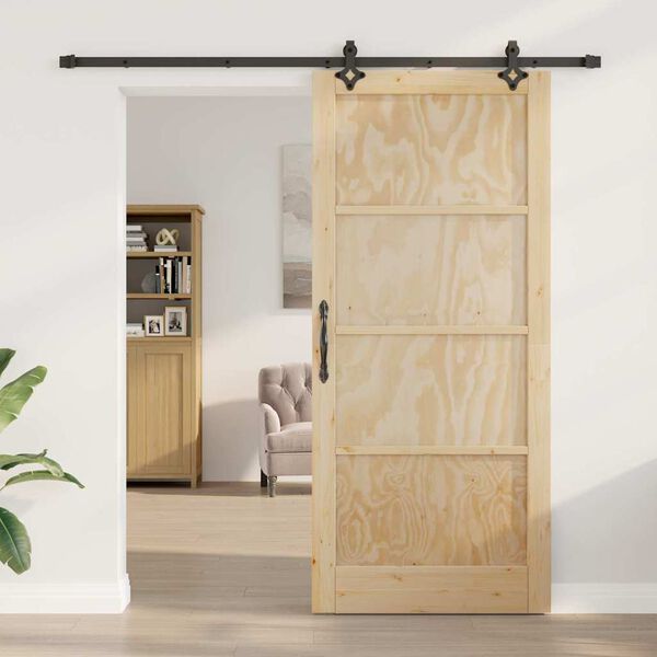 vidaXL Sliding Door ORKDAL Brown 93 x 211 cm Solid Pine Wood