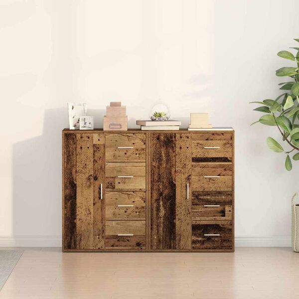 vidaXL Sideboard 2 pcs Old Wood 60 x 31 x 84 cm Engineered Wood