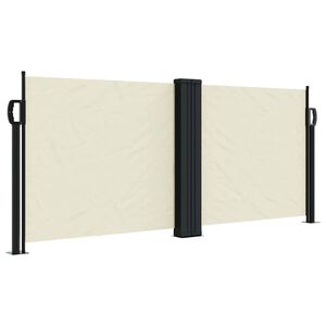 vidaXL Retractable Side Awning Cream 100x600 cm