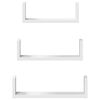 vidaXL Wall Shelf 3 pcs White Engineered Wood