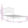 vidaXL Metal Bed Frame without Mattress with Headboard White 100x190cm