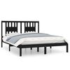 vidaXL Bed Frame without Mattress Black Solid Wood 140x200 cm