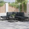 vidaXL Garden Sofa Set with Cushion 6 pcs Black Aluminium