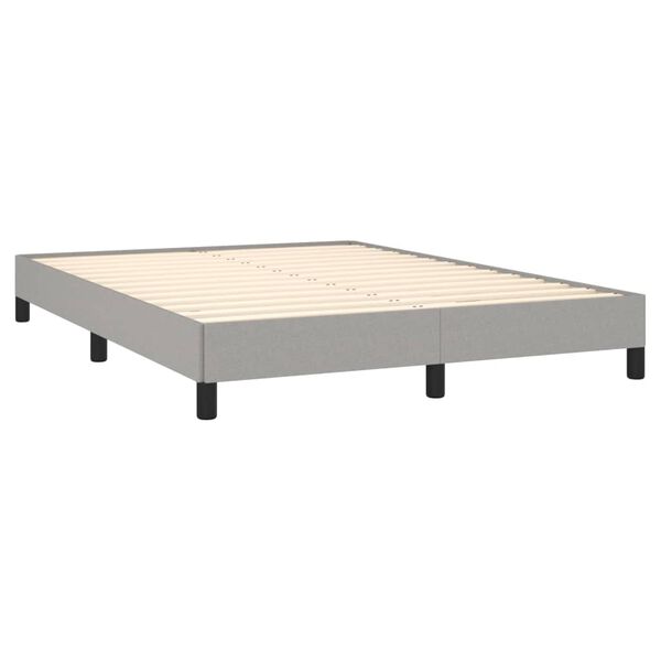 vidaXL Bed Frame without Mattress Light Grey 135x190 cm Double Double Fabric