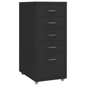 vidaXL Mobile File Cabinet Black 28x41x69 cm Metal