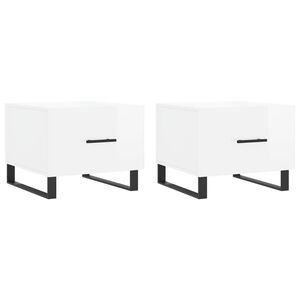 vidaXL Coffee Tables 2pcs High Gloss White 50x50x40 cm Engineered Wood