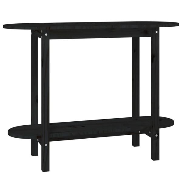 vidaXL Console Table Black 110x40x80 cm Solid Wood Pine