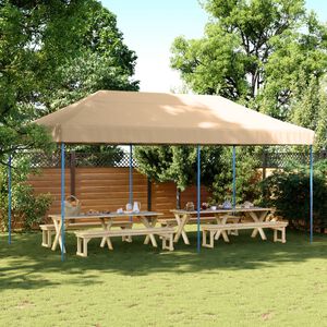 vidaXL Foldable Party Tent Pop-Up Beige 580x292x315 cm
