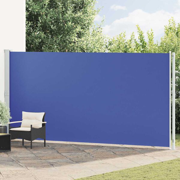vidaXL Patio Retractable Side Awning 200x600 cm Blue