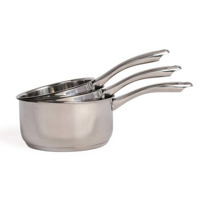 Livoo 3-Piece Saucepan Set Stainless Steel Silver