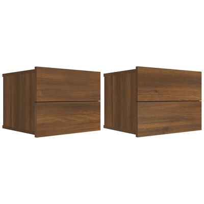vidaXL Bedside Cabinets 2 pcs Brown Oak 40x30x30 cm Engineered Wood