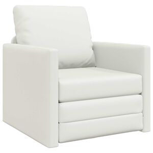 vidaXL Folding Sofa Bed White 74 x 77 x 81 cm Faux Leather