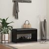 vidaXL Hall Bench Black Oak 83 x 38 x 45 cm Engineered Wood and Fabric