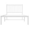 vidaXL Metal Bed Frame without Mattress with Headboard White 90x200cm