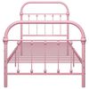 vidaXL Bed Frame without Mattress Pink Metal 100x200 cm
