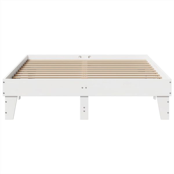 vidaXL Bed Frame without Mattress White 150x200 cm King Size Solid Wood Pine