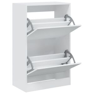 vidaXL Shoe Cabinet White 60x34x96.5 cm Engineered Wood