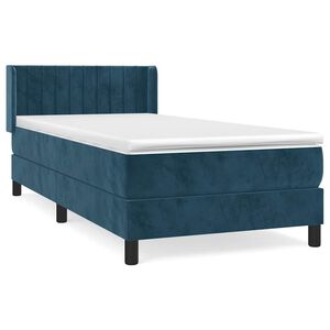 vidaXL Box Spring Bed with Mattress Dark Blue 80x200 cm Velvet