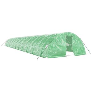 vidaXL Greenhouse with Steel Frame Green 120 m&sup2; 24x5x2.3 m