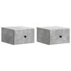 vidaXL Wall-Mounted Bedside Cabinet 2 pcs Concrete Grey