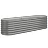 vidaXL Garden Raised Bed Galvanised Steel 152x40x36 cm Grey