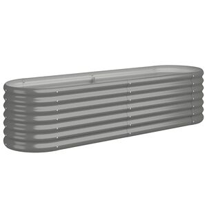 vidaXL Garden Raised Bed Galvanised Steel 152x40x36 cm Grey