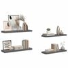 vidaXL Floating Wall Shelves 4 pcs High Gloss Grey 80x23.5x3.8 cm MDF