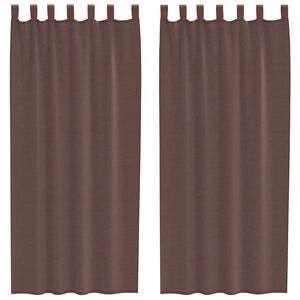 vidaXL Voile Curtains with Rod Pockets 2 pcs Brown