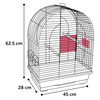 FLAMINGO Parakeet Cage Klara 2 45x28x62.5 cm Metallic Taupe