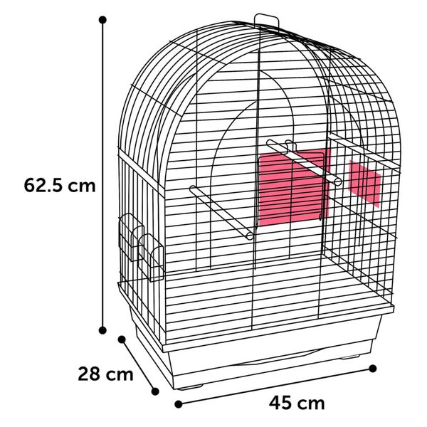 FLAMINGO Parakeet Cage Klara 2 45x28x62.5 cm Metallic Taupe