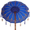 vidaXL Parasol with Base Blue 95 x 95 x 260 cm Cotton and Wood